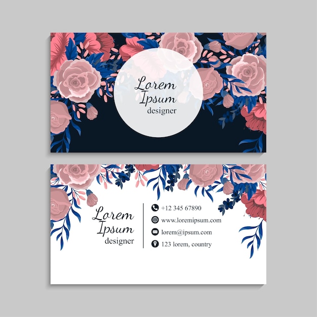 Conjunto de tarjetas de visita.
