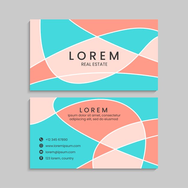 Conjunto de tarjetas de visita.