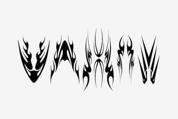 Conjunto de tatuajes neo tribales abstracto hawaiano celta gótico maorí vector de la manga