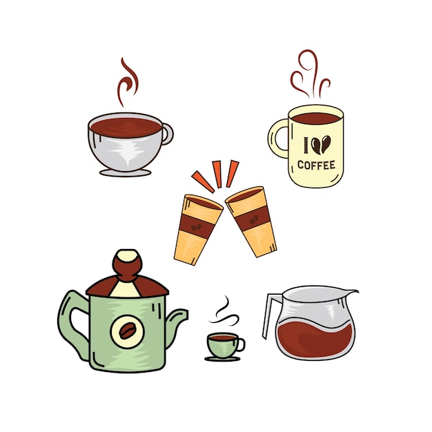 conjunto de taza de colección de café