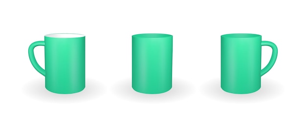 Vector conjunto de taza verde realista