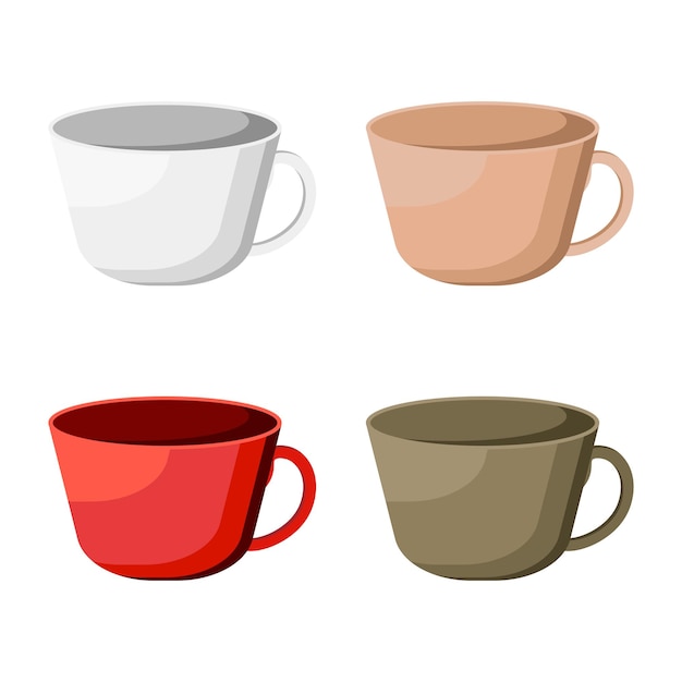 Conjunto de tazas de colores. ilustración vectorial