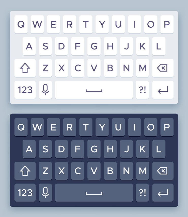 Vector conjunto de teclados de smartphone