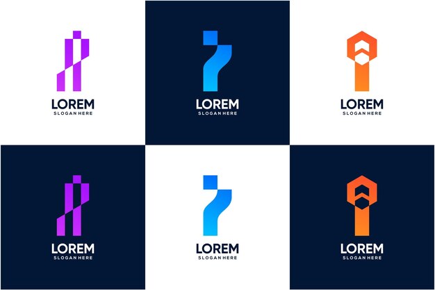 Conjunto de tecnología letra I diseño de logotipo Inspiración diseño de logo moderno