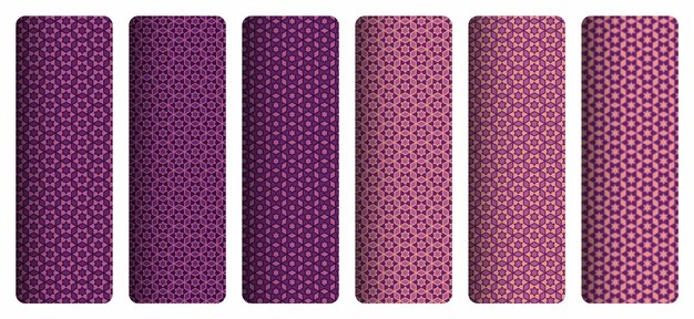 Un conjunto de tela morada y negra con un estampado de cuadritos.
