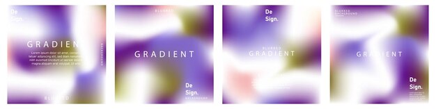 conjunto de telas de fondo de vibraciones de verano de malla de gradiente plantillas de colores cuadrados para publicaciones pancartas y carteles