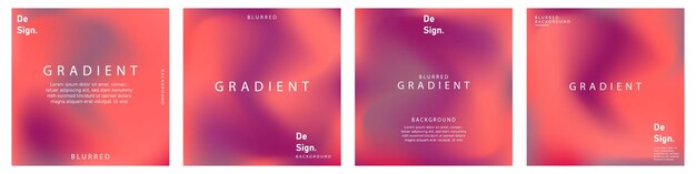 conjunto de telas de fondo de vibraciones de verano de malla de gradiente plantillas de colores cuadrados para publicaciones pancartas y carteles