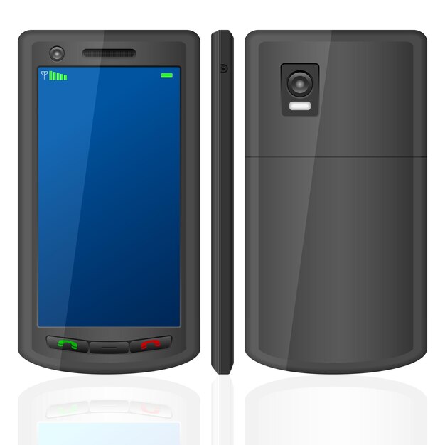 Vector conjunto de teléfono móvil negro