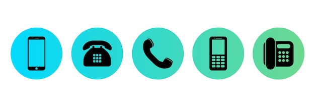 conjunto, de, teléfonos, celular, iconos