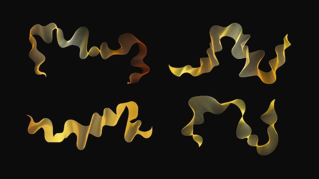 Con un conjunto de telones de fondo abstractos con lujosas olas doradas