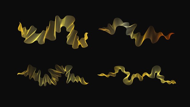 Con un conjunto de telones de fondo abstractos con lujosas olas doradas