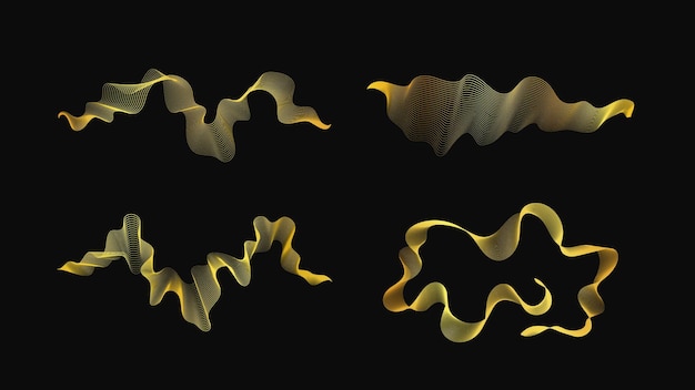 Con un conjunto de telones de fondo abstractos con lujosas olas doradas