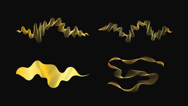 Con un conjunto de telones de fondo abstractos con lujosas olas doradas