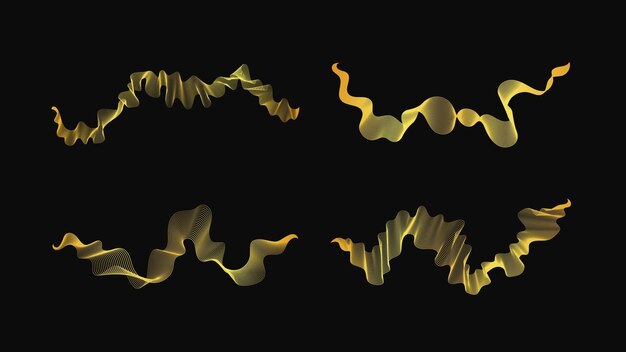 Con un conjunto de telones de fondo abstractos con lujosas olas doradas