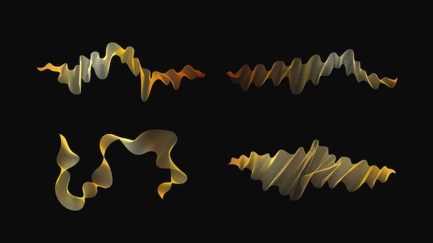 Con un conjunto de telones de fondo abstractos con lujosas olas doradas