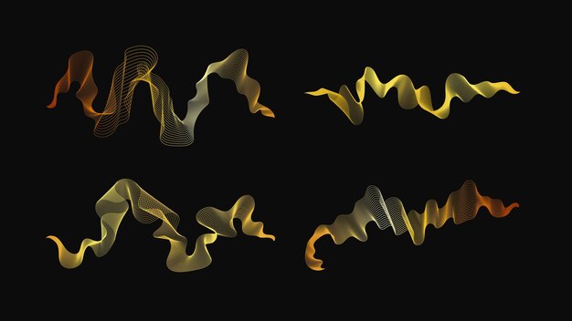 Con un conjunto de telones de fondo abstractos con lujosas olas doradas