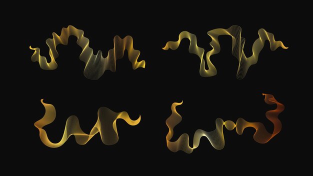 Con un conjunto de telones de fondo abstractos con lujosas olas doradas
