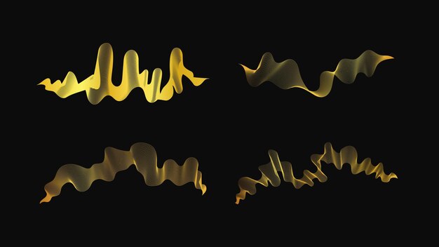 Con un conjunto de telones de fondo abstractos con lujosas olas doradas
