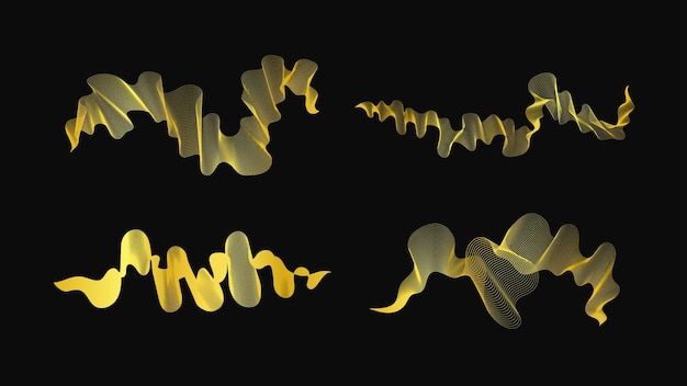 Con un conjunto de telones de fondo abstractos con lujosas olas doradas