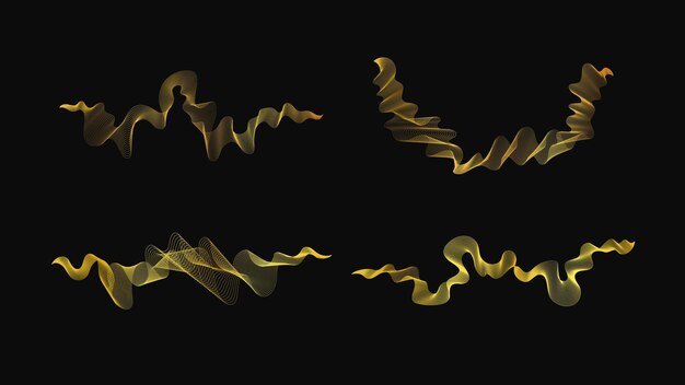 Con un conjunto de telones de fondo abstractos con lujosas olas doradas
