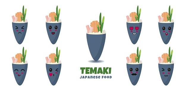 Vector conjunto de temaki