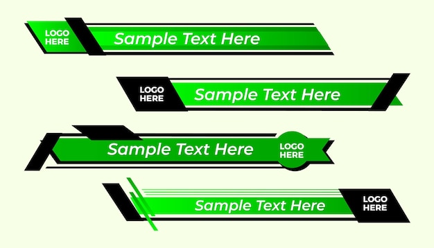 Conjunto de tercios inferiores de noticias de diseño de tercio inferior abstracto verde