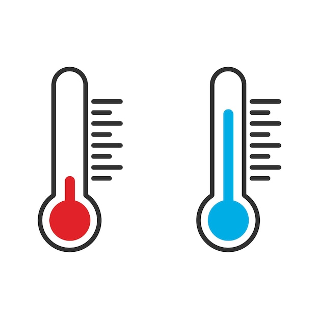 Vector conjunto de termómetros ilustración vectorial aislada sobre fondo blanco