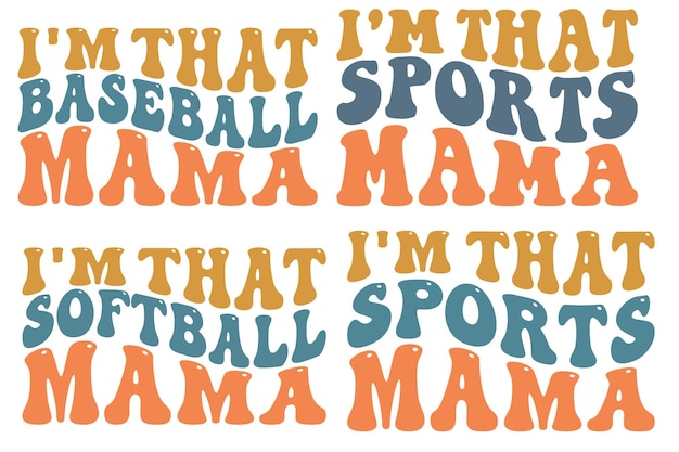 Un conjunto de texto que dice que soy esa mamá de béisbol y softbol.