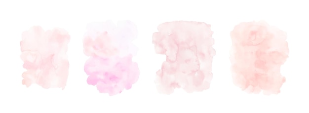 Conjunto de textura de acuarela rosa pintada a mano.