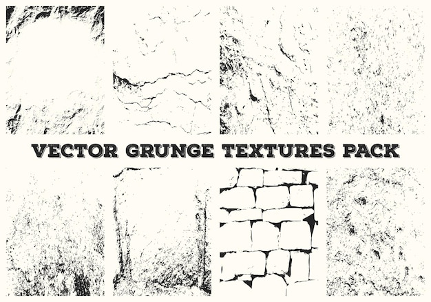 Conjunto de textura angustiada grunge monocromo
