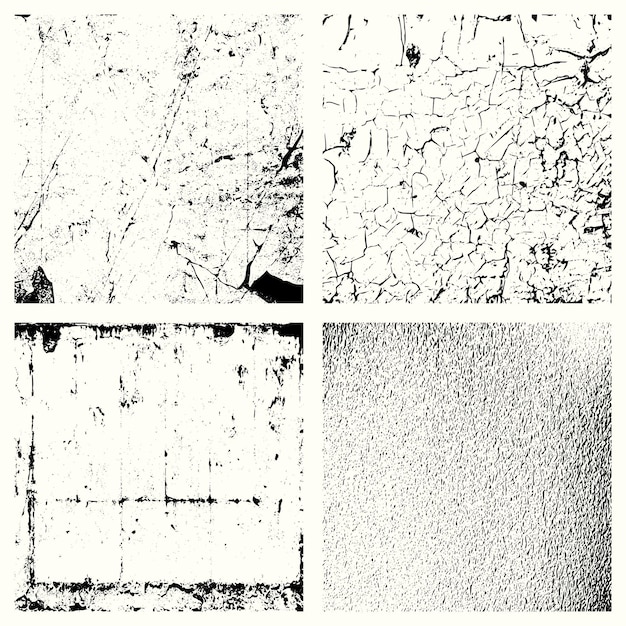 Conjunto de textura angustiada grunge monocromo