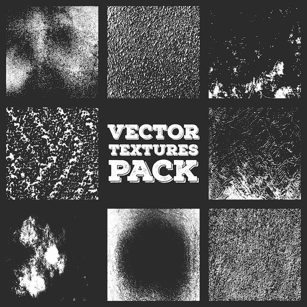 Conjunto de textura angustiada grunge monocromo