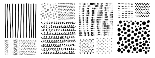 Conjunto de textura de línea dibujada a mano