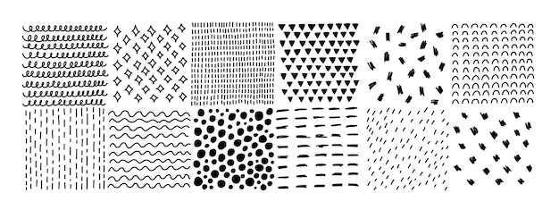 Conjunto de textura de línea dibujada a mano