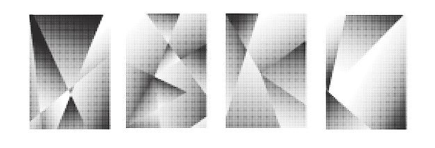 Conjunto de textura de punto de semitonos de forma abstracta simple Ilustración vectorial