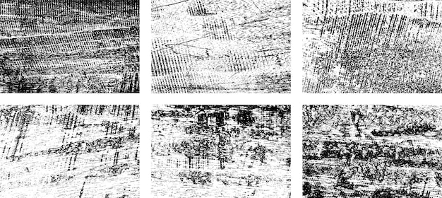 Conjunto de textura de superposición de grunge en blanco y negro