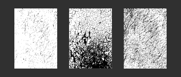 Conjunto de texturas grunge agrietadas y desaliñadas telón de fondo grunge granulado efecto áspero de nieve de hielo