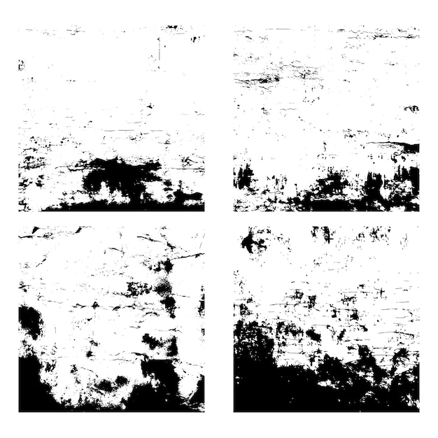 Vector conjunto de texturas grunge fondo blanco y negro