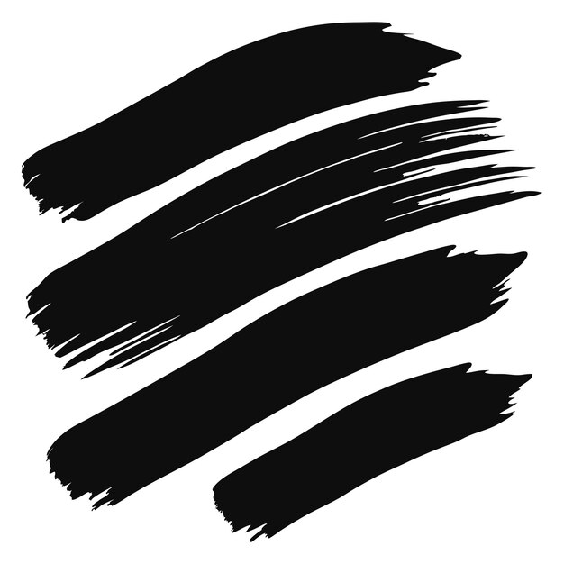 Conjunto de texturas de pinceladas negras
