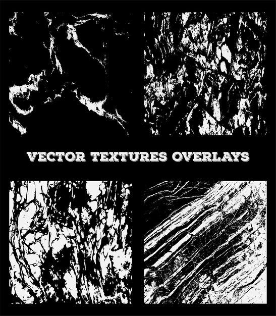 Conjunto de texturas de superposición grunge gratuitas