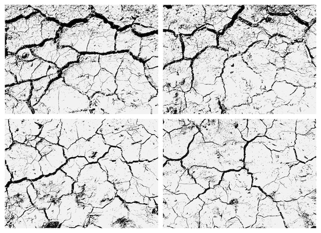 Conjunto de texturas de tierra agrietada