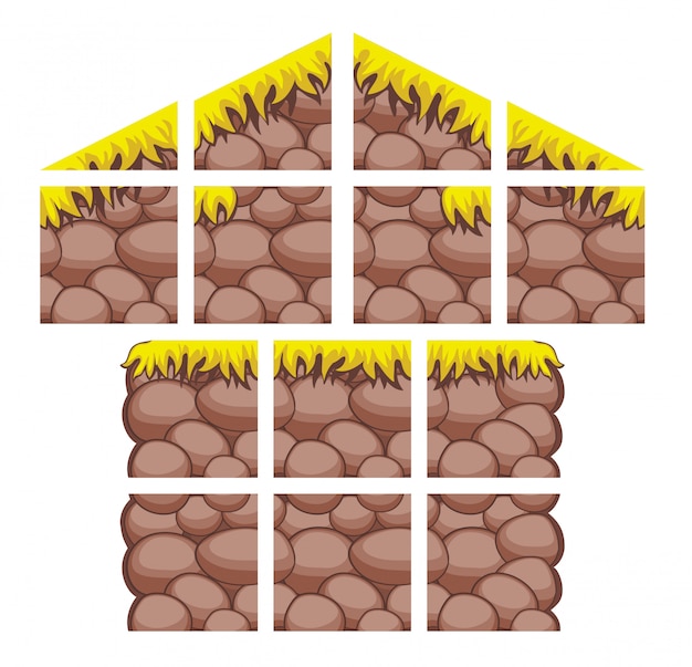 Vector conjunto de tileset juego para el fondo del juego