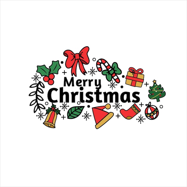 Conjunto de tipografía feliz Navidad y feliz año nuevo. Plantillas de letras relacionadas con las vacaciones para saludar