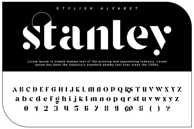 Conjunto de tipografía recortada de letras y números en mayúsculas alfabeto