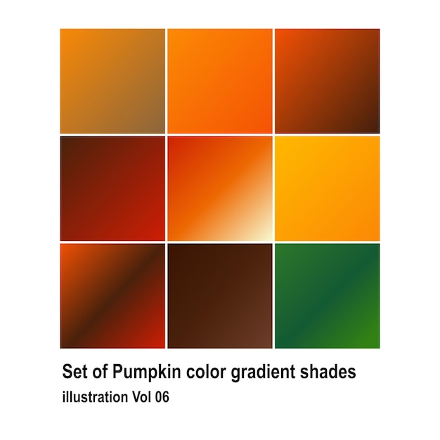 Conjunto de tonos de gradiente de color de calabaza Ilustración Vol 06