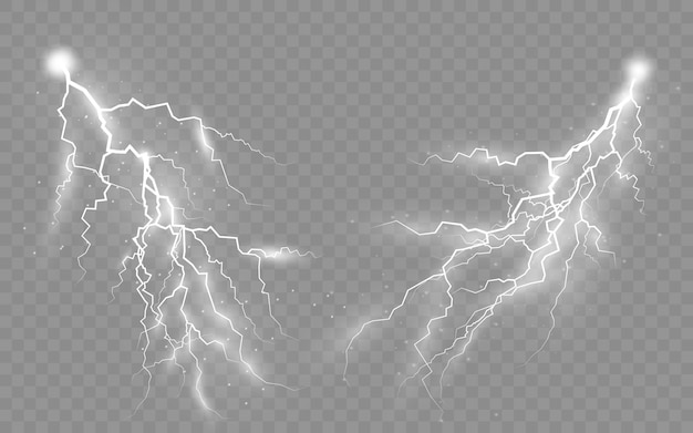 Conjunto de tormentas eléctricas y relámpagos