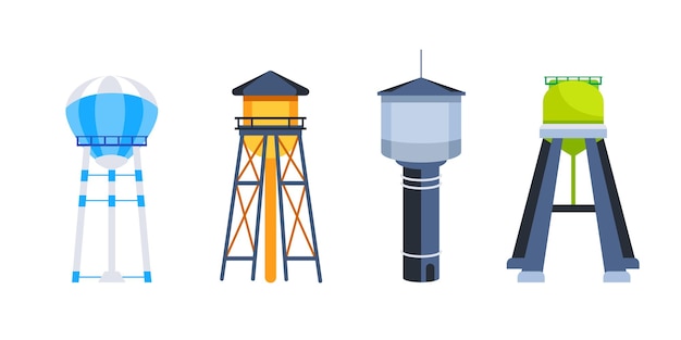 Conjunto de torre de agua tanque de agua elevado tanque industrial