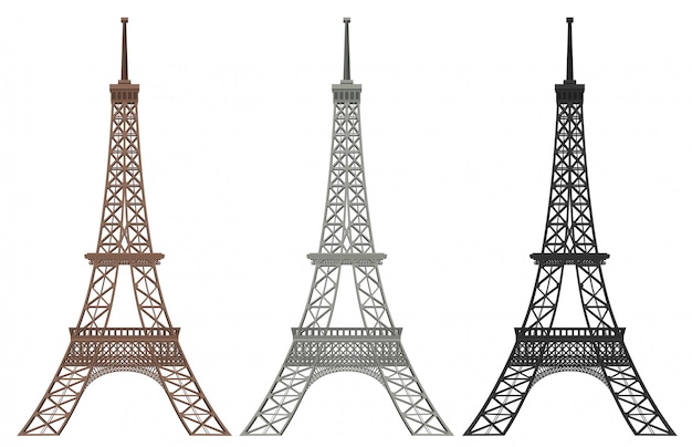 Vector un conjunto de torre eiffel