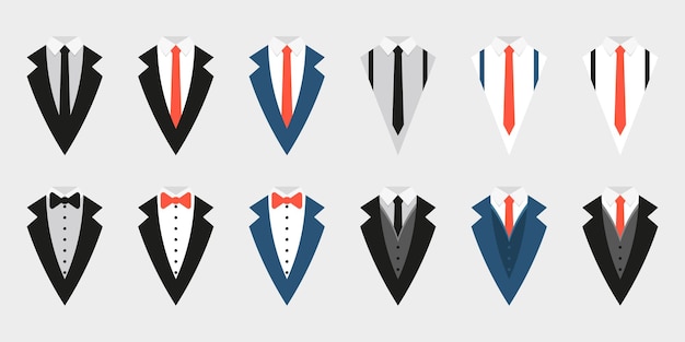 Conjunto de traje de negocios. ilustración vectorial