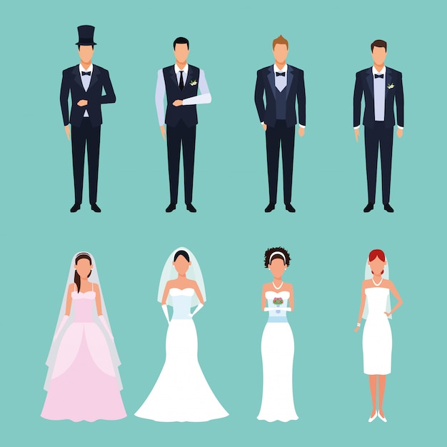 Conjunto de trajes de boda